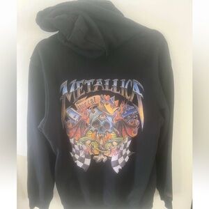 H&M Metallica Black Hoodie Skull multicolor graphic Heavy Metal Band medium